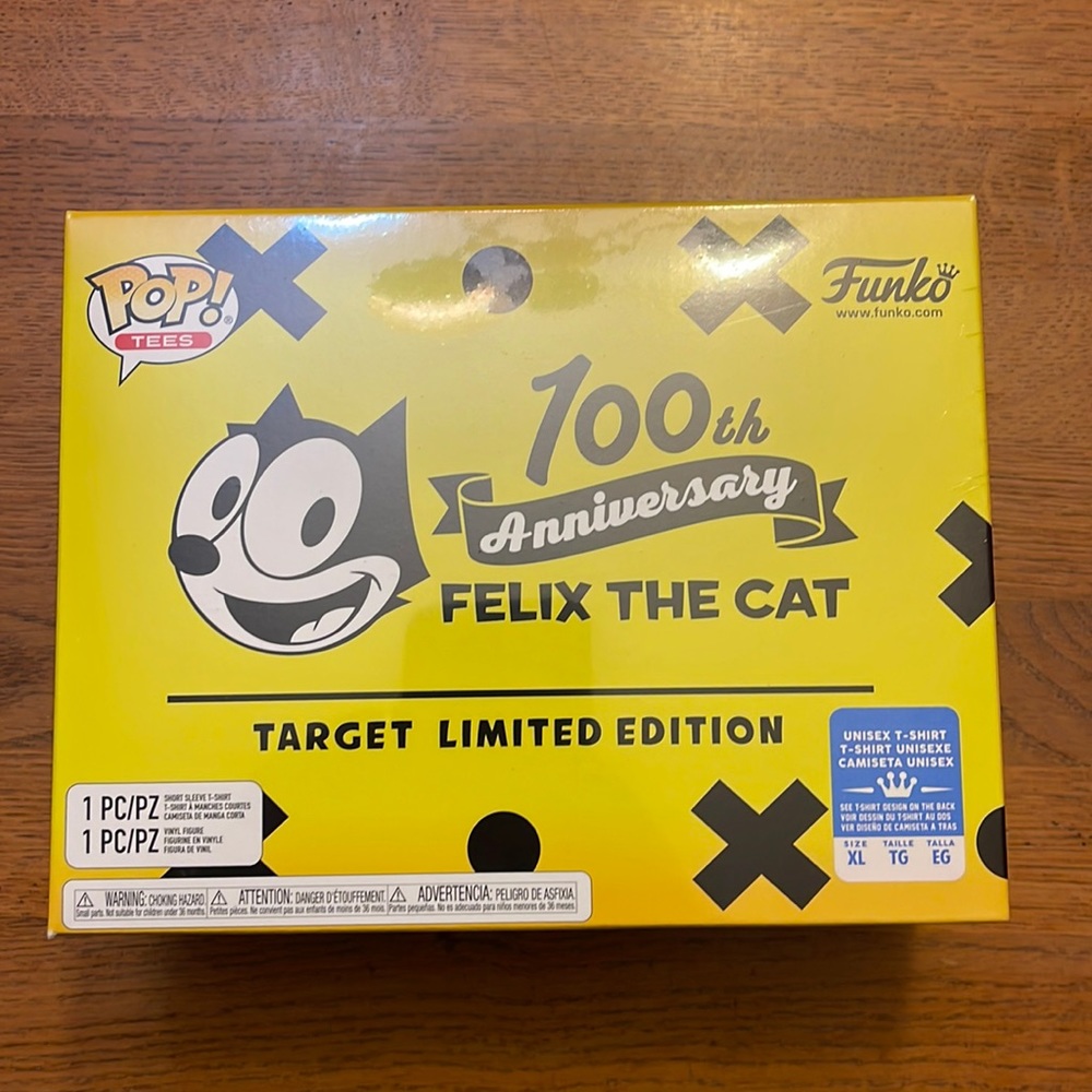 100th Anniversary Felix the Cat Short Sleeve shirt and Funko Pop combo